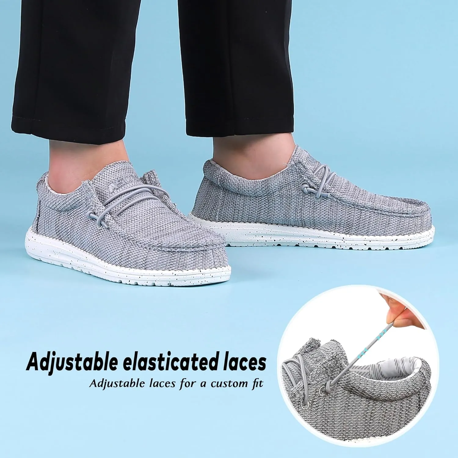 ASITVO Men's Wide Loafers & Slip-ons|Big Size Casual Slip on Walking Shoes|Width Toe Box