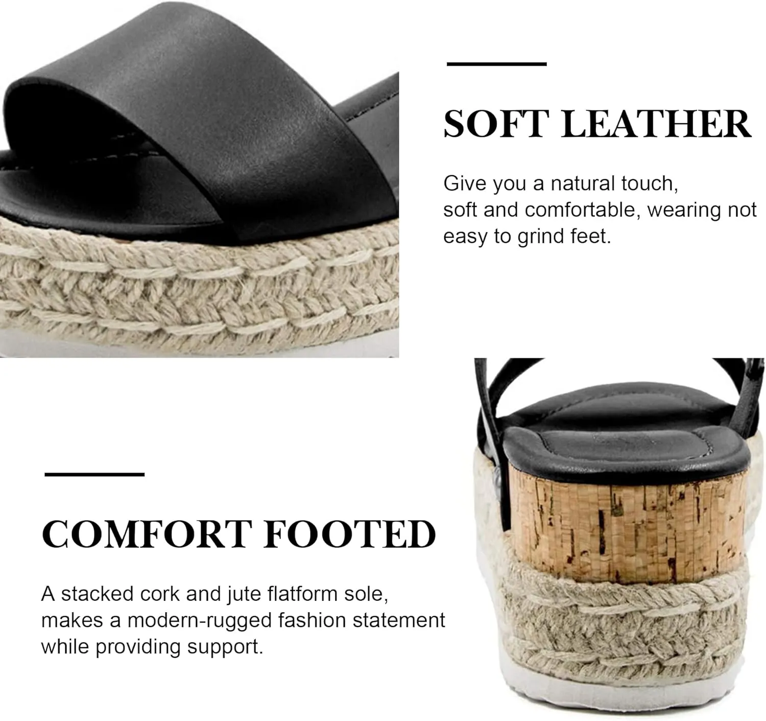 Athlefit Women's Espadrilles Sandals Ankle Strap Buckle Wedge Sandal Open Toe Studded Platform Sandals