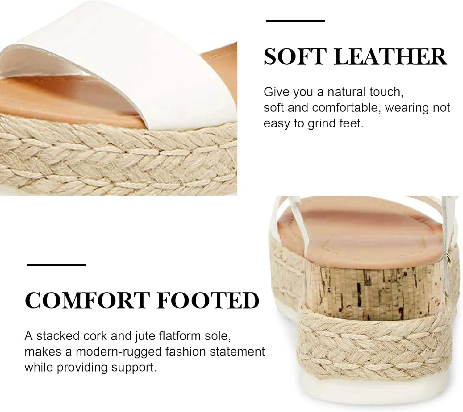 Athlefit Women's Espadrilles Sandals Ankle Strap Buckle Wedge Sandal Open Toe Studded Platform Sandals