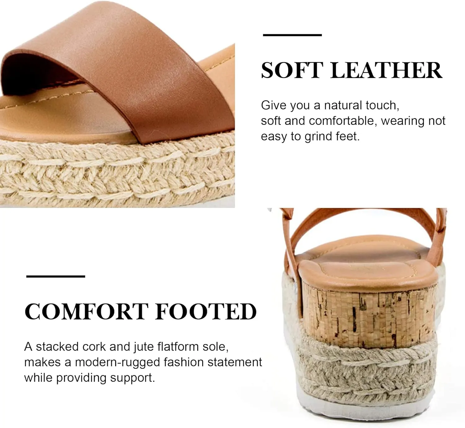 Athlefit Women's Espadrilles Sandals Ankle Strap Buckle Wedge Sandal Open Toe Studded Platform Sandals