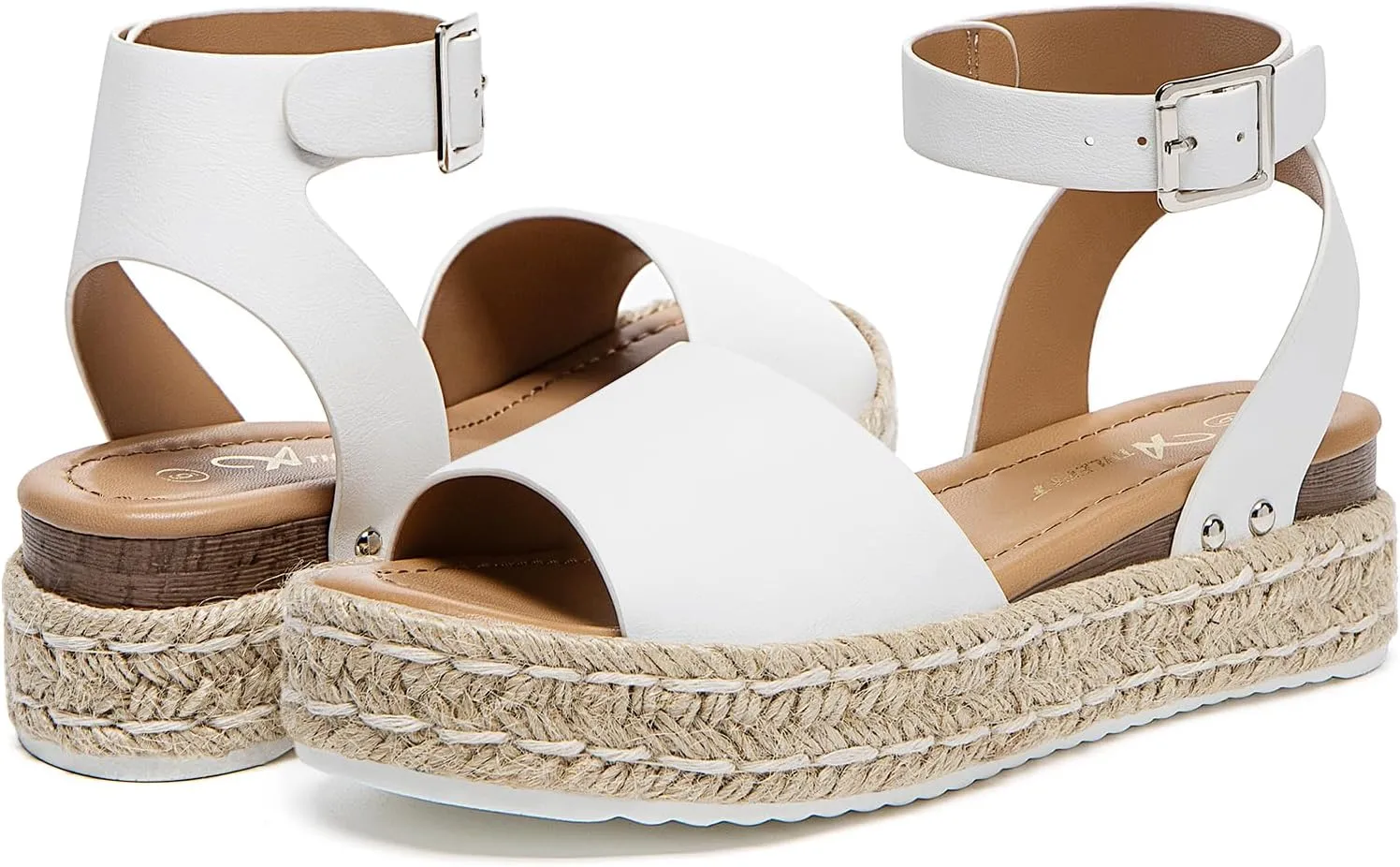 Athlefit Women's Platform Espadrille Wedge Sandals Comfortable Open Toe Buckle Sandals for Summer Casual