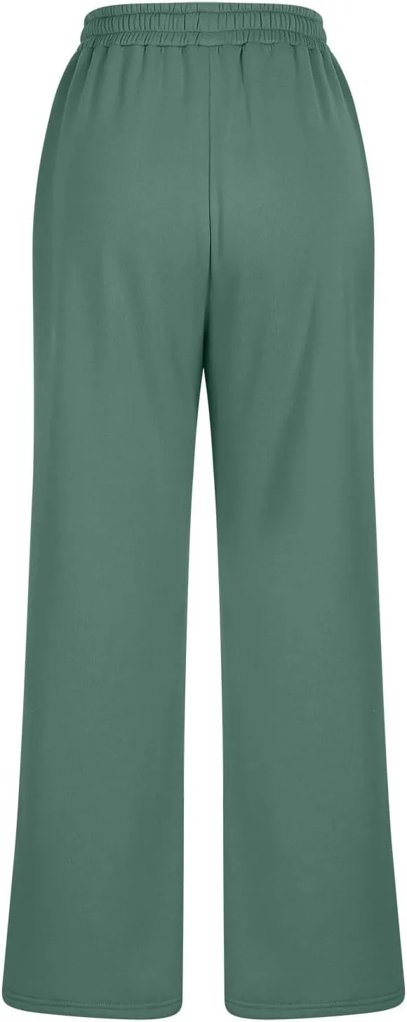 Athletic Sweatpants for Women Fashion Trousers Fall Pants Casual Straight Solid Loose Wide Leg Pants Sweatpants