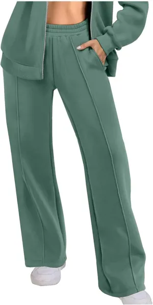 Athletic Sweatpants for Women Fashion Trousers Fall Pants Casual Straight Solid Loose Wide Leg Pants Sweatpants