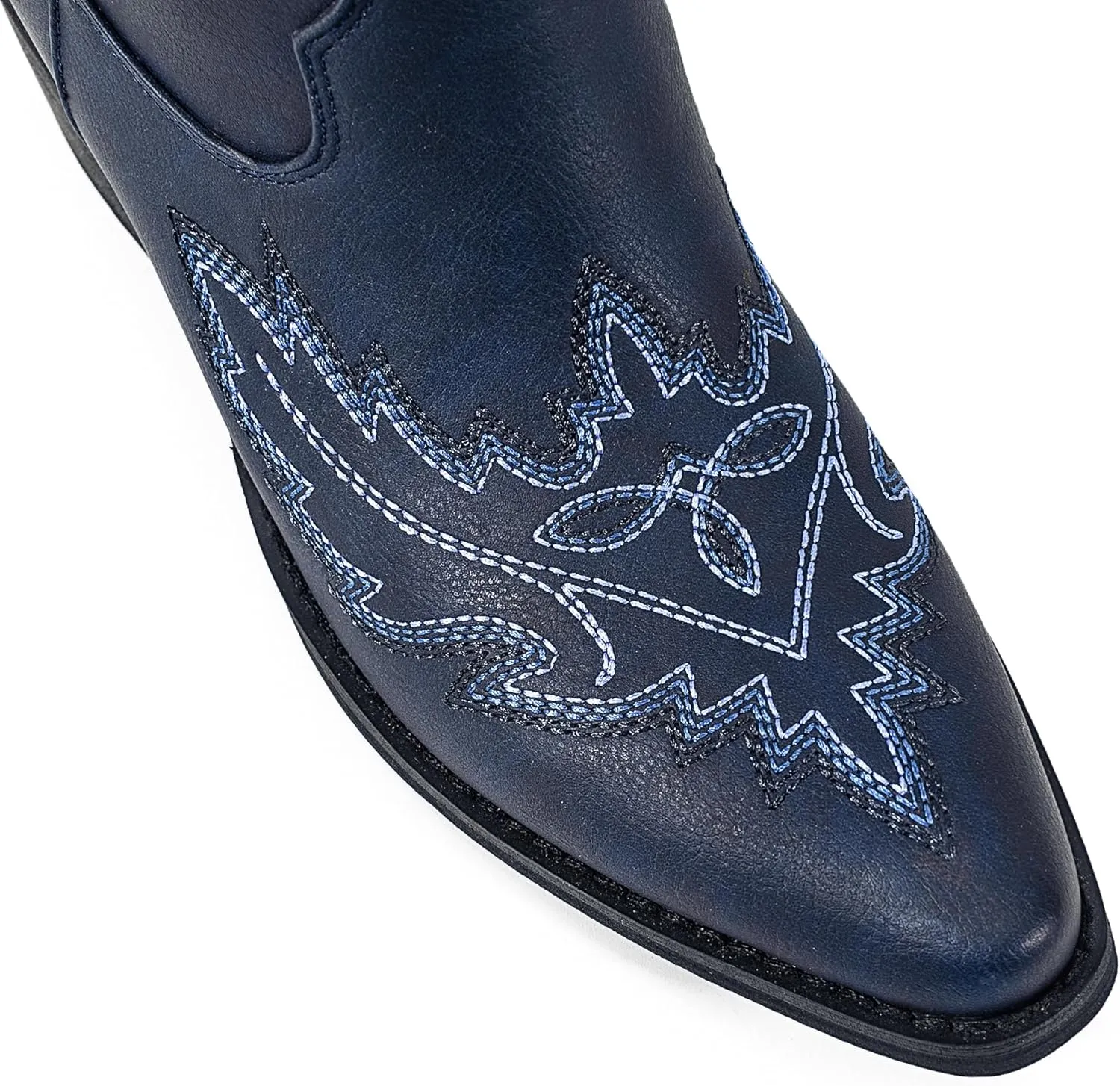 Atuelang Western Cowboy Boots for Women Knee High Wide Calf Lace Up Embroidered Cowgirl Boots