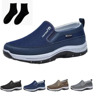 Auguscare Shoes Men, Orthowalkway Mens Shoes, Men's Arch Support Slip-On Canvas Loafers