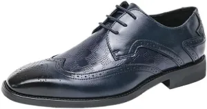Autumn Men Lace-up Shoes, Leather Men Dress Shoes, Luxury Men's Business Oxfords, Classic All-Match Gentleman Loafers Shoes, Brogue Carved Leather Shoes
