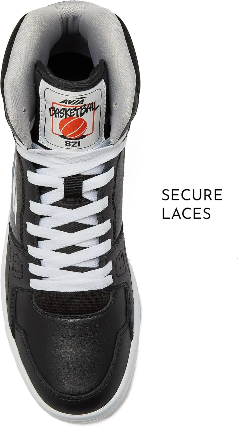 Avia 821 High Top Sneakers for Men, Indoor or Outdoor Mens Basketball Shoes, Size 7 to 16 Retro High Top Shoes Men or Women
