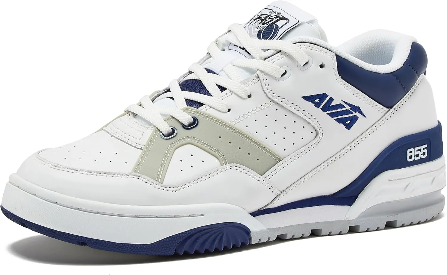 Avia 855 Basketball Sneakers for Men, Low Top Retro Womens or Mens Sneakers for Street or Court, Sizes 4.5 to 15, Blue and White, Green and Cream, or Grey and All White Shoes Men and Woman Sizes