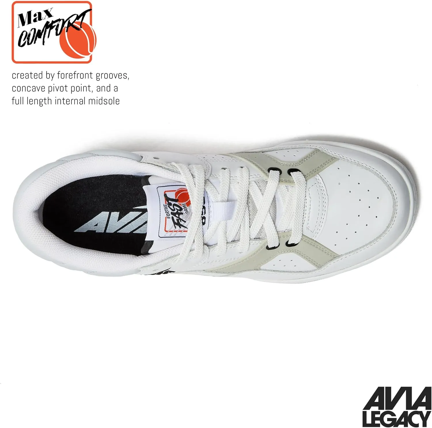 Avia 855 Basketball Sneakers for Men, Low Top Retro Womens or Mens Sneakers for Street or Court, Sizes 4.5 to 15, Blue and White, Green and Cream, or Grey and All White Shoes Men and Woman Sizes