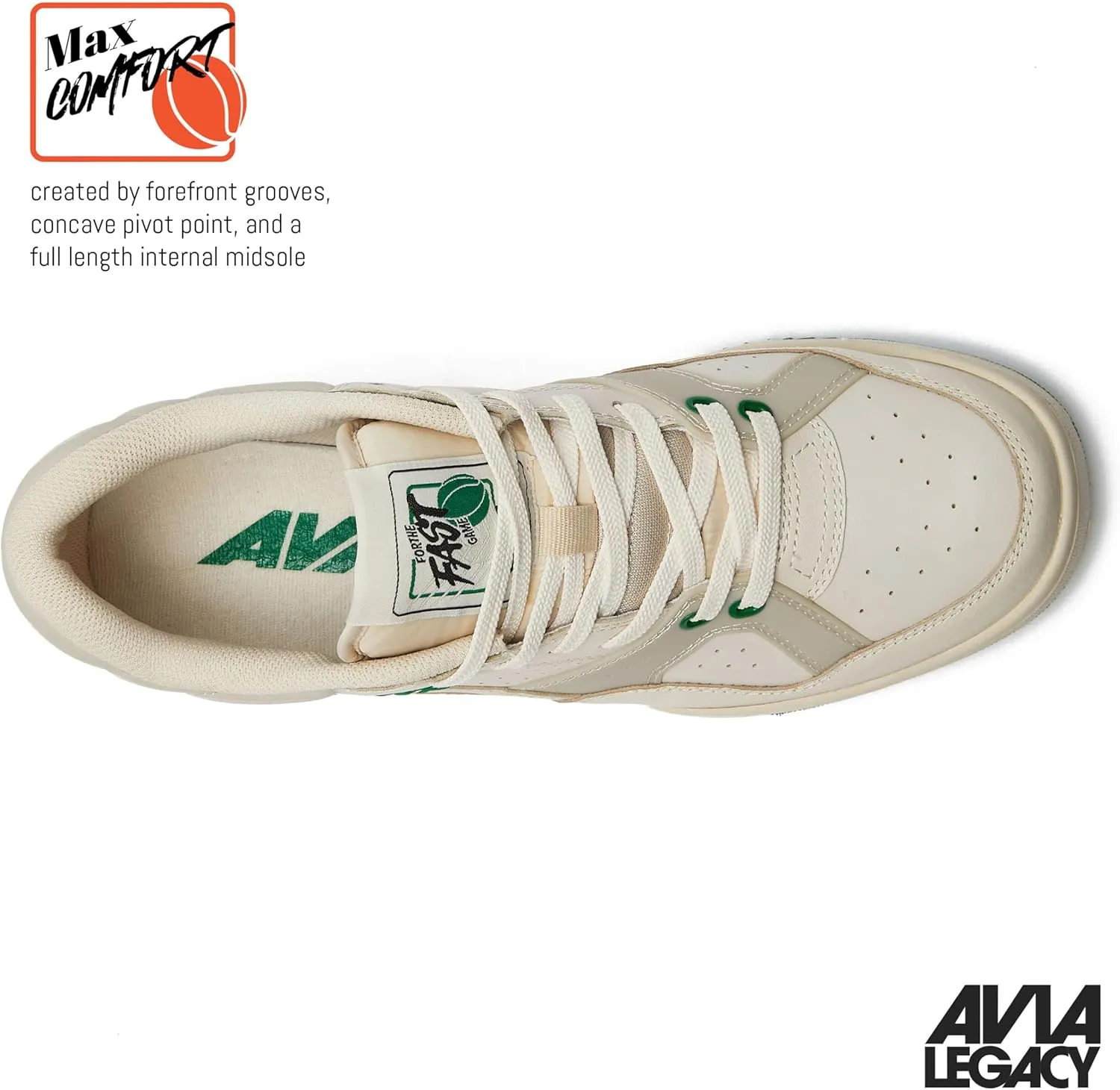 Avia 855 Basketball Sneakers for Men, Low Top Retro Womens or Mens Sneakers for Street or Court, Sizes 4.5 to 15, Blue and White, Green and Cream, or Grey and All White Shoes Men and Woman Sizes