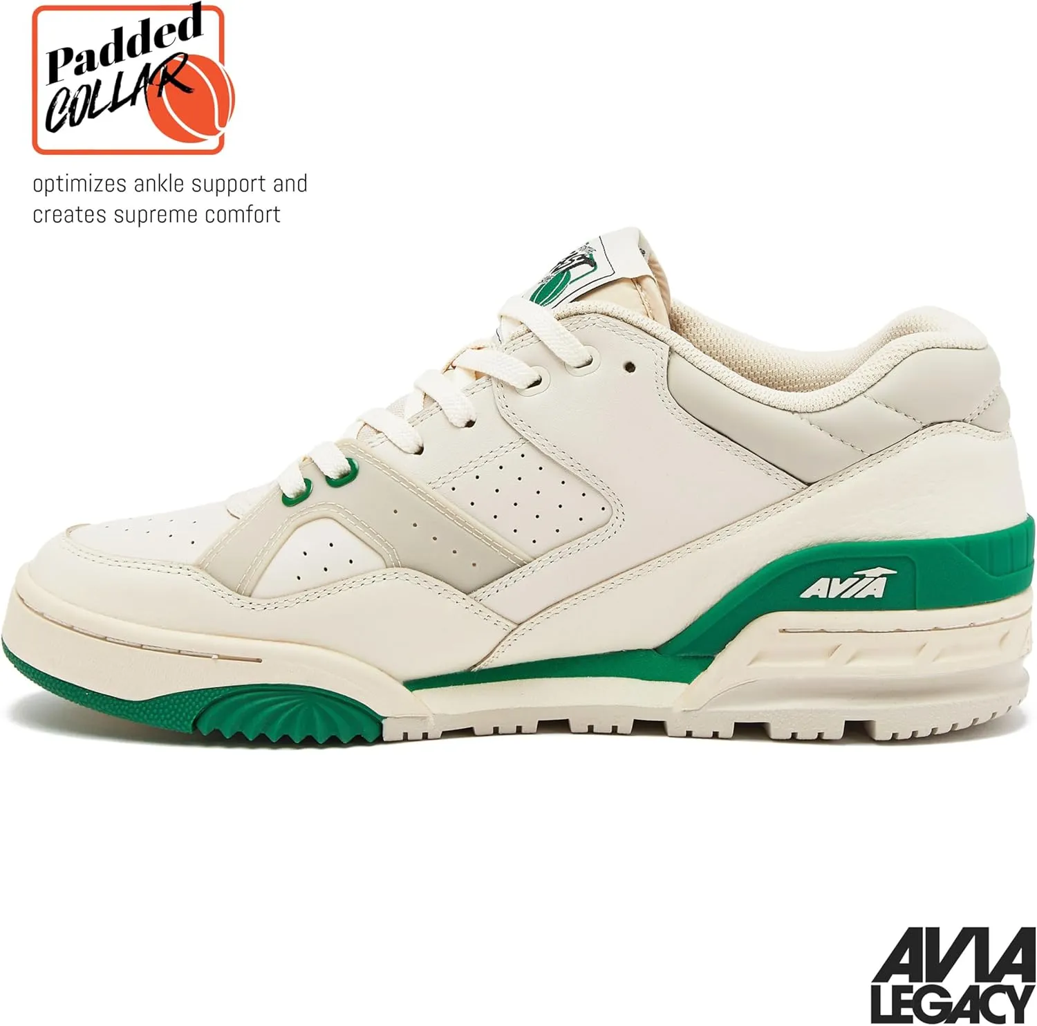Avia 855 Basketball Sneakers for Men, Low Top Retro Womens or Mens Sneakers for Street or Court, Sizes 4.5 to 15, Blue and White, Green and Cream, or Grey and All White Shoes Men and Woman Sizes