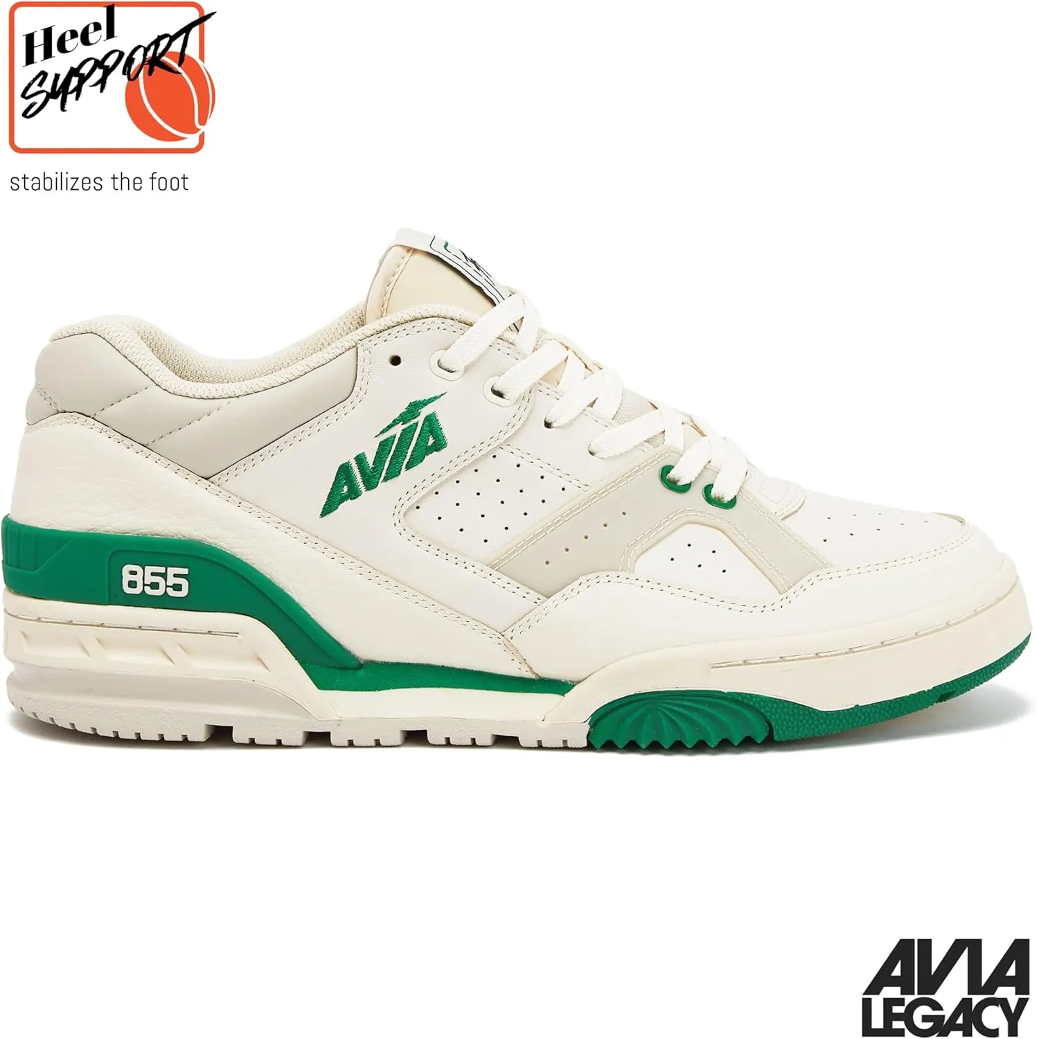 Avia 855 Basketball Sneakers for Men, Low Top Retro Womens or Mens Sneakers for Street or Court, Sizes 4.5 to 15, Blue and White, Green and Cream, or Grey and All White Shoes Men and Woman Sizes