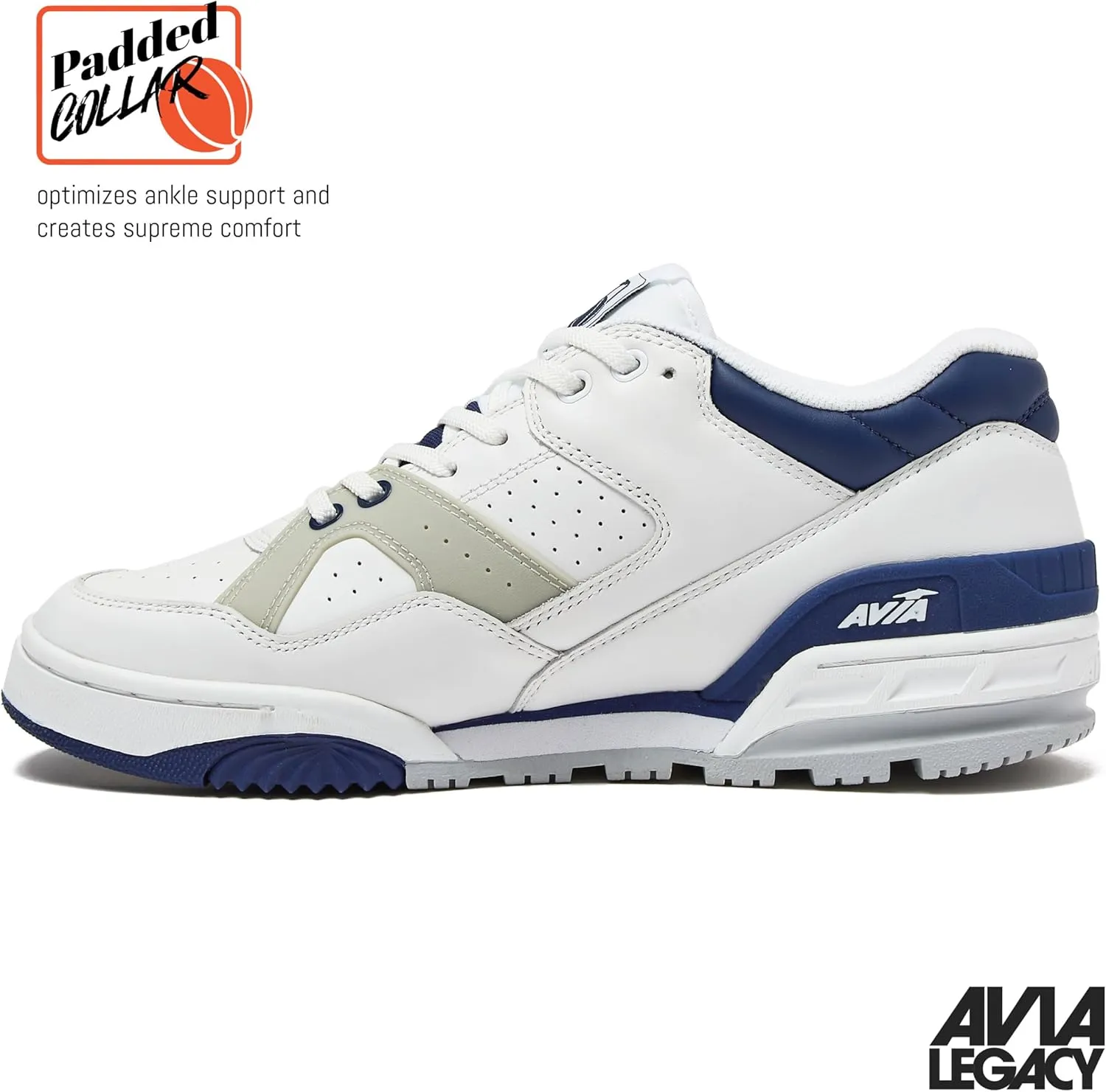 Avia 855 Basketball Sneakers for Men, Low Top Retro Womens or Mens Sneakers for Street or Court, Sizes 4.5 to 15, Blue and White, Green and Cream, or Grey and All White Shoes Men and Woman Sizes