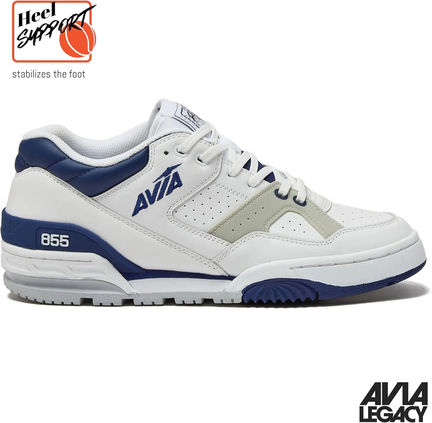 Avia 855 Basketball Sneakers for Men, Low Top Retro Womens or Mens Sneakers for Street or Court, Sizes 4.5 to 15, Blue and White, Green and Cream, or Grey and All White Shoes Men and Woman Sizes