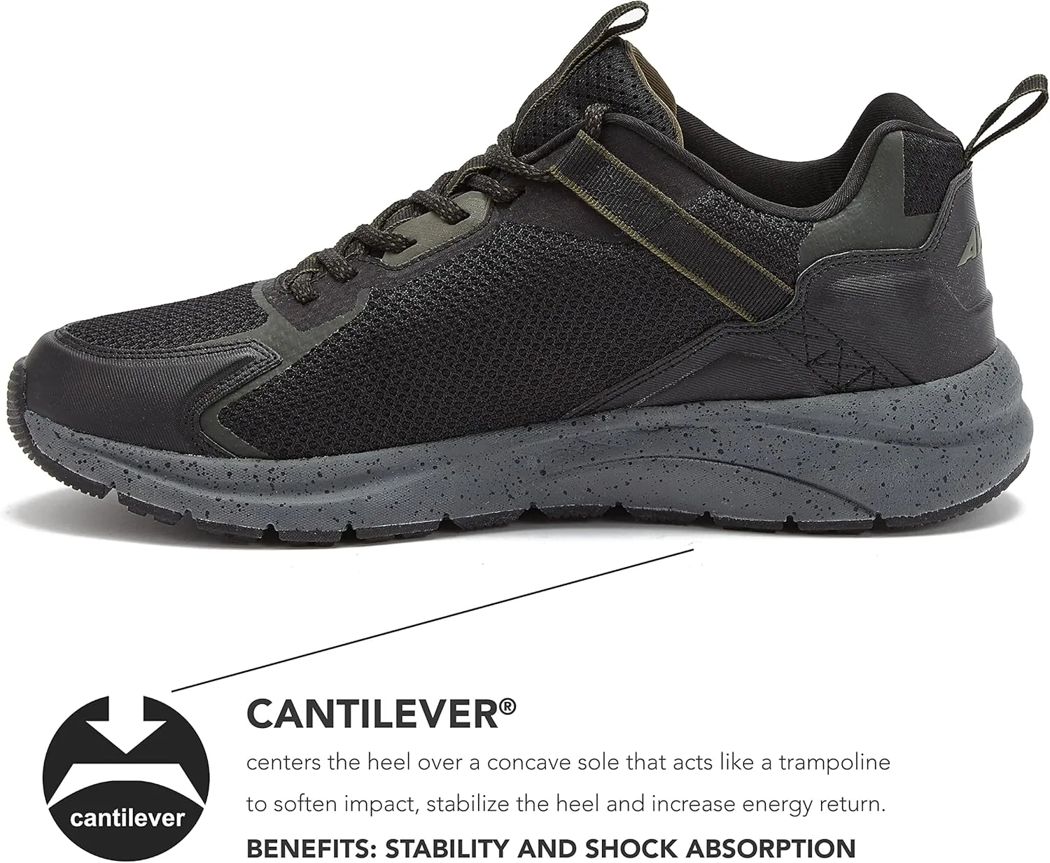 Avia Canyon Men’s Trail Shoes and Walking Sneakers with Arch Support and Breathable Mesh