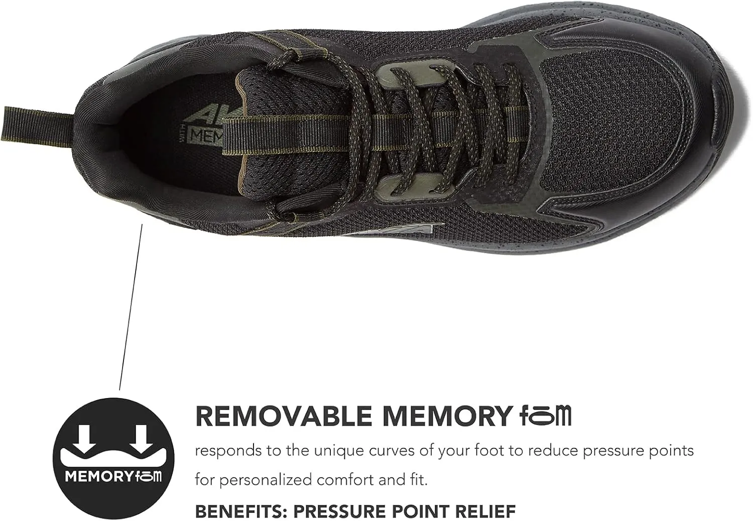 Avia Canyon Men’s Trail Shoes and Walking Sneakers with Arch Support and Breathable Mesh