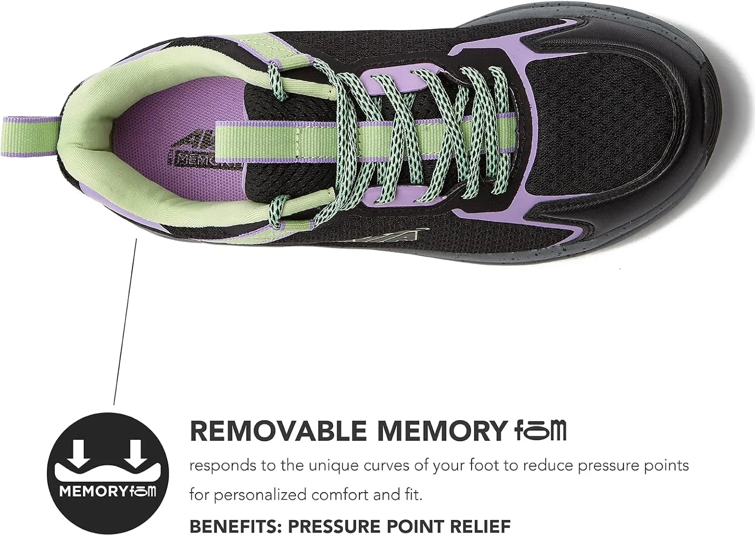 Avia Canyon Womens Trail Shoes and Walking Sneakers with Arch Support and Breathable Mesh