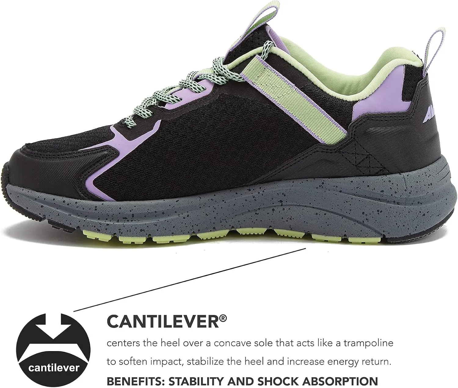 Avia Canyon Womens Trail Shoes and Walking Sneakers with Arch Support and Breathable Mesh