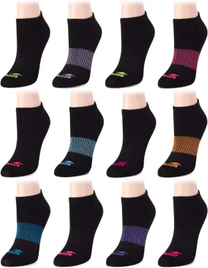 Avia Women's Low Cut Socks - 12 Pack Performance Cushion Comfort No Show Socks - Breathable Athletic Socks for Women (4-9), Size 4-10, Black