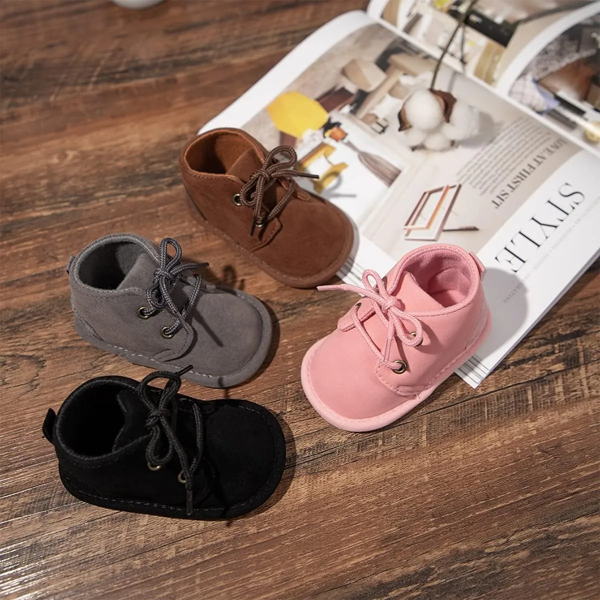 Babelvit Baby Boy Girl Soft Sole Canvas Sneakers Sparkle High Top Lace Up Infant Unisex Ankle Shoes Boots Toddler Newborn Prewalker First Baby Walking Crib Shoes