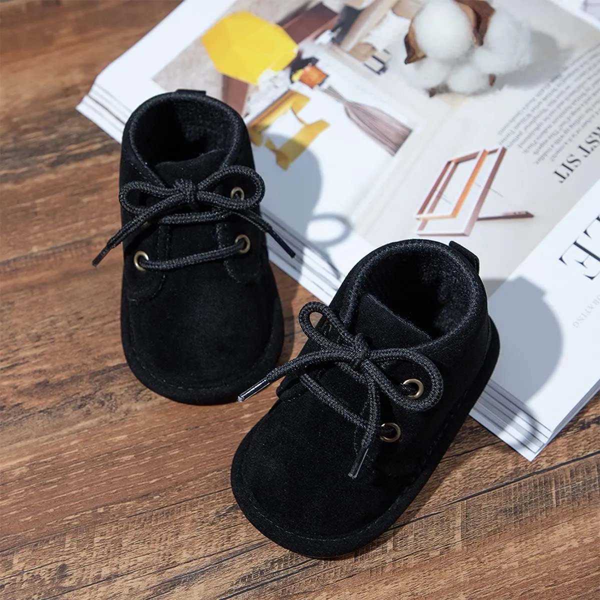Babelvit Baby Boy Girl Soft Sole Canvas Sneakers Sparkle High Top Lace Up Infant Unisex Ankle Shoes Boots Toddler Newborn Prewalker First Baby Walking Crib Shoes