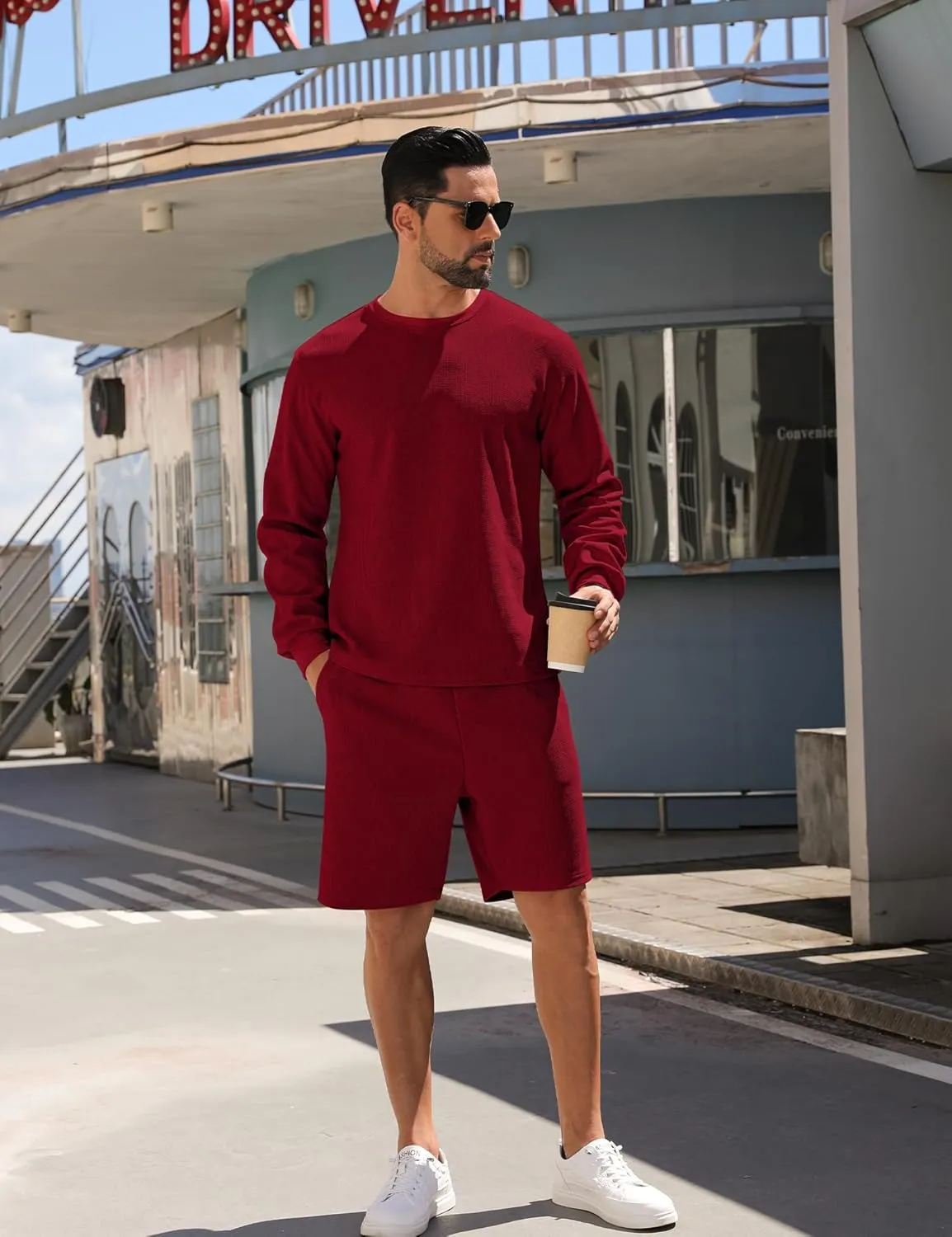 Babioboa Men's Short Sleeve Tracksuit Summer T Shirt & Shorts set 2 Pockets Oversize Two Piece Casual Daily Duty-off