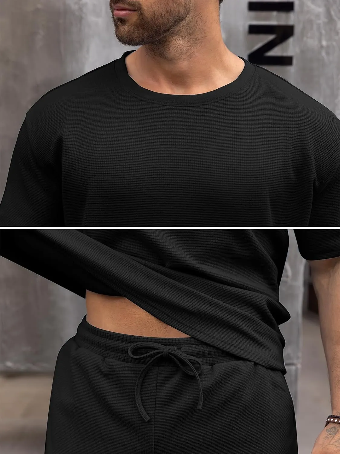 Babioboa Men's Short Sleeve Tracksuit Summer T Shirt & Shorts set 2 Pockets Oversize Two Piece Casual Daily Duty-off