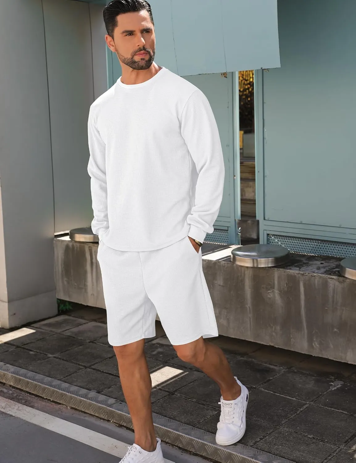 Babioboa Men's Short Sleeve Tracksuit Summer T Shirt & Shorts set 2 Pockets Oversize Two Piece Casual Daily Duty-off