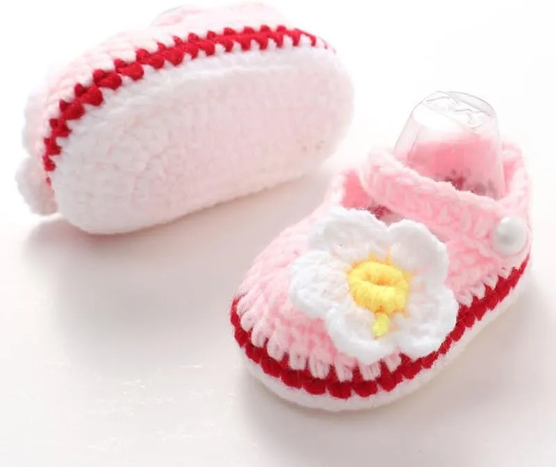 Baby Booties Newborn Infant Shoes Hand Crochet Knit Cotton Soft Cozy Boots for Boy Girl