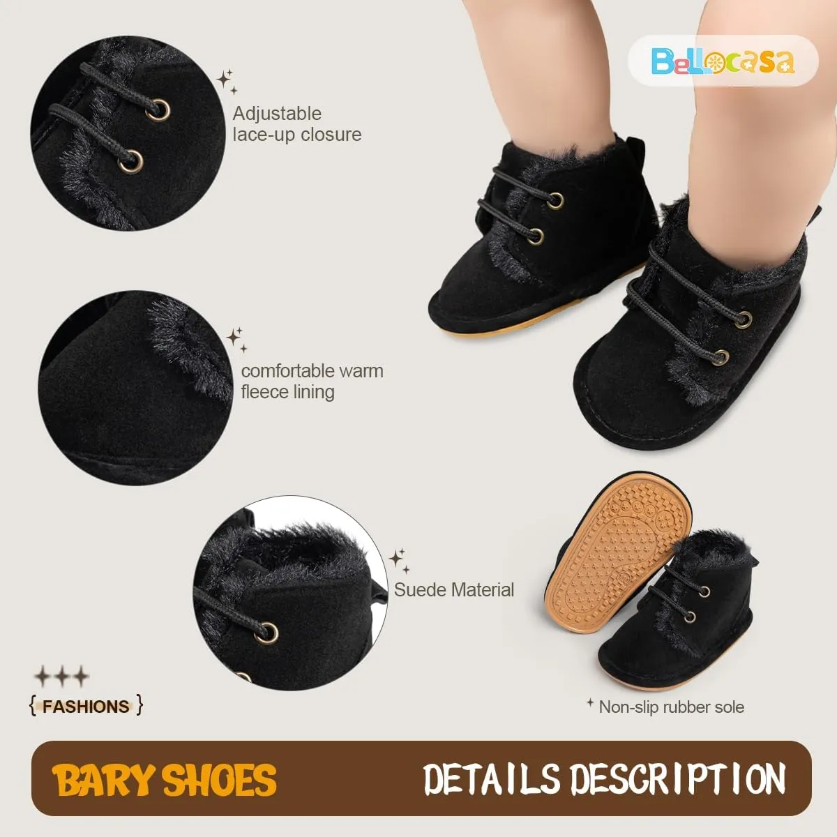 Baby Boys Girls Shoes Infant High-Top Ankle Sneakers Non-Slip Soft Sole Toddler Prewalker Newborn First Walkers Crib Shoes