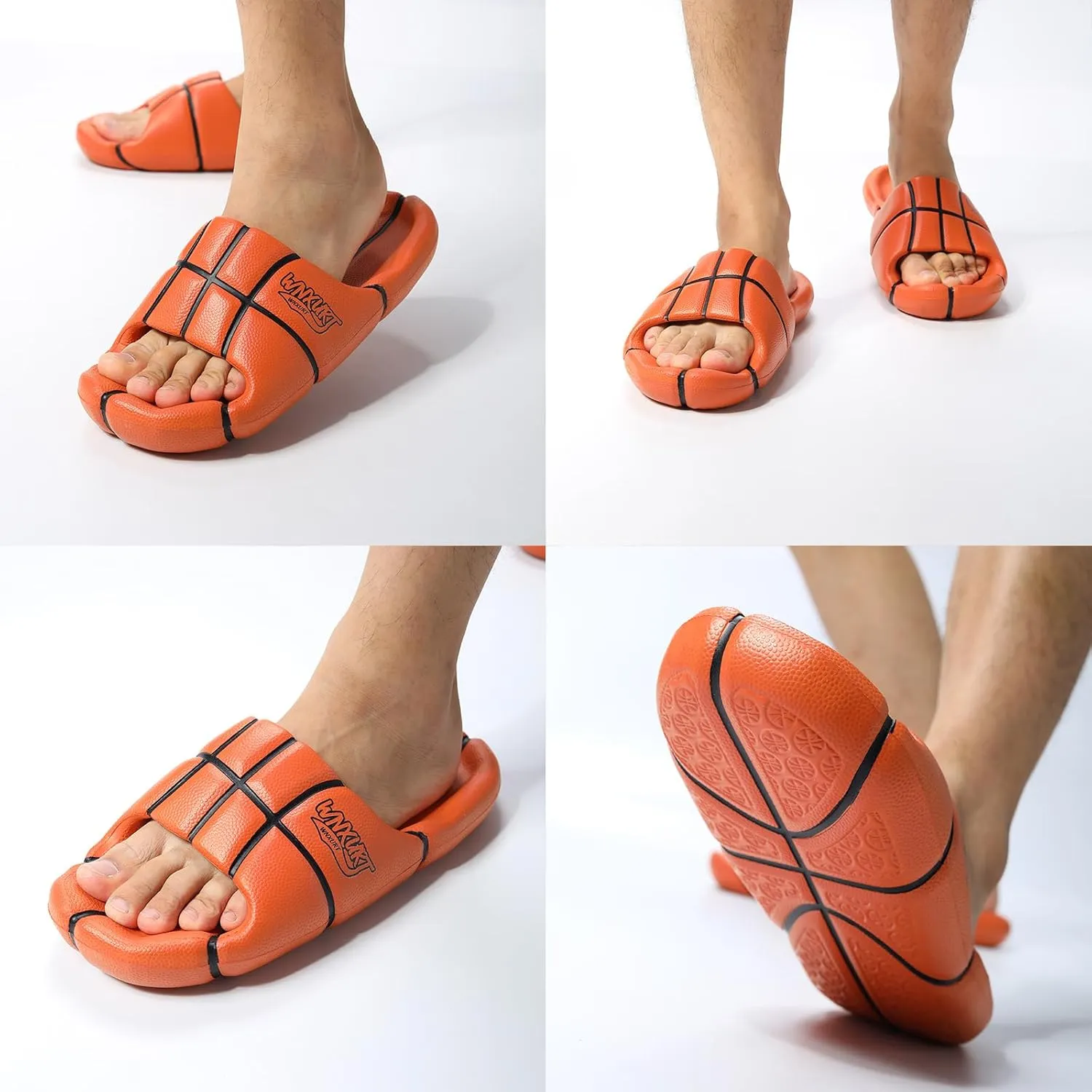 Basketball Pillow Slippers Non-Slip Cloud Slippers Ultra Cushion Sports Arch Support Footbed Sandals Comfort Thick Sole Outdoor Mens Sports Slide Gift for Basketball Enthusiasts