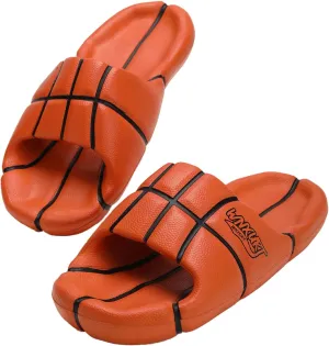 Basketball Pillow Slippers Non-Slip Cloud Slippers Ultra Cushion Sports Arch Support Footbed Sandals Comfort Thick Sole Outdoor Mens Sports Slide Gift for Basketball Enthusiasts