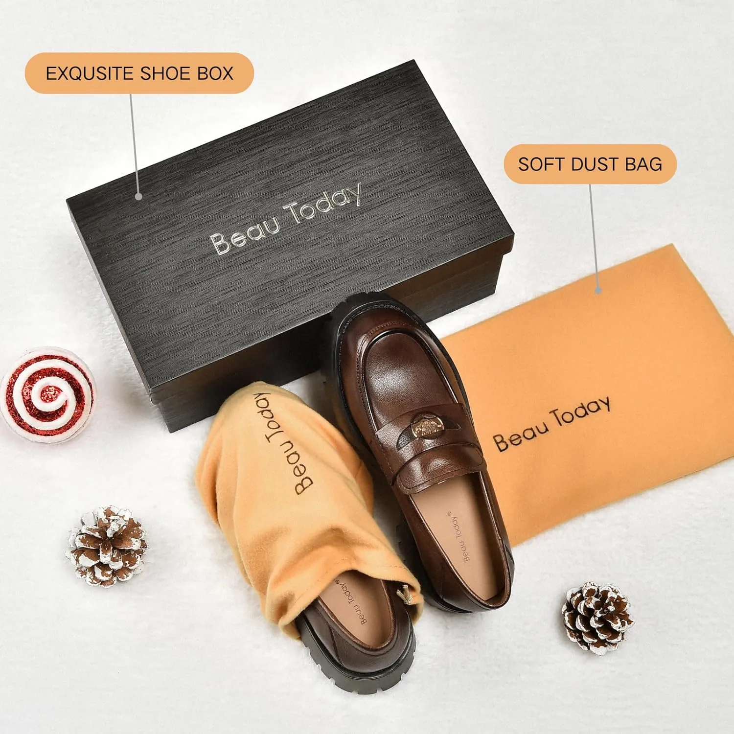 BEAU TODAY Chunky Loafers Women,Patent Leather Platform Loafers for Women,Lug Sole Slip On Penny Shoes,Comfortable Work Office Business Casual Dress Shoes