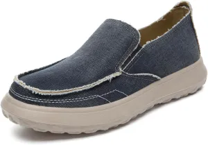 Bernal Men's Loafers Canvas Loafers Slip-on Loafers Shoes Men's Vintage Flat Boat Shoes Walking Shoes Comfortable Light-Weight Casual Indoor Outdoor Walking Slippers