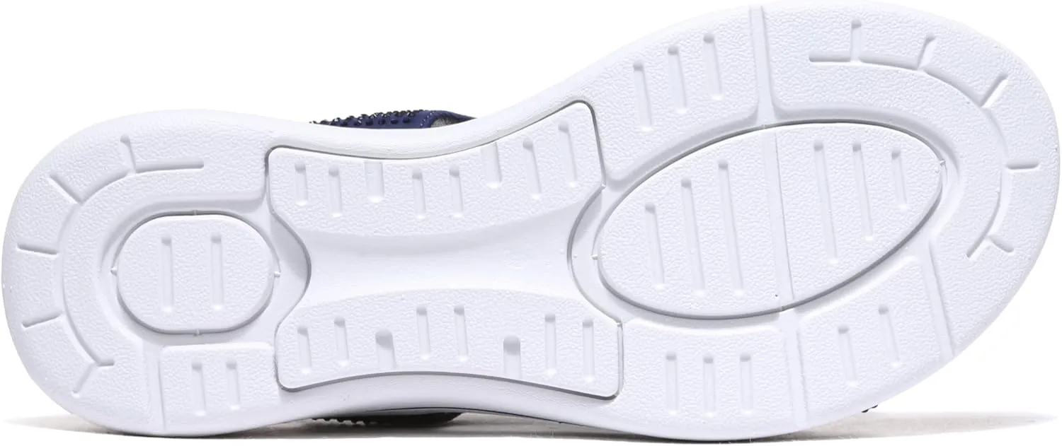 Bernal Women's Fashion Walking Sandals Comfortable Cushion Open-Toe Shoes Slip-On Platrorm Sandals with Diamonds