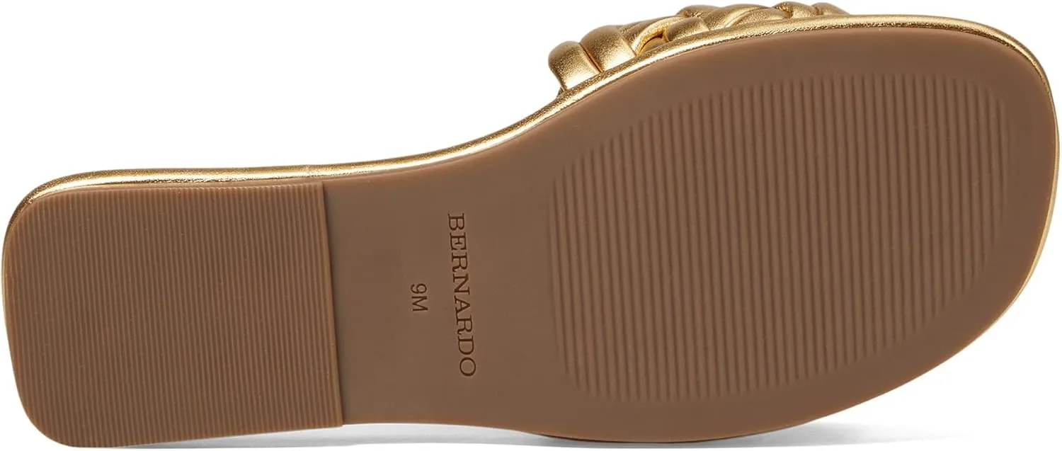 Bernardo Women's Troy Flat Sandals, Comfortable Chic Leather Slip-On