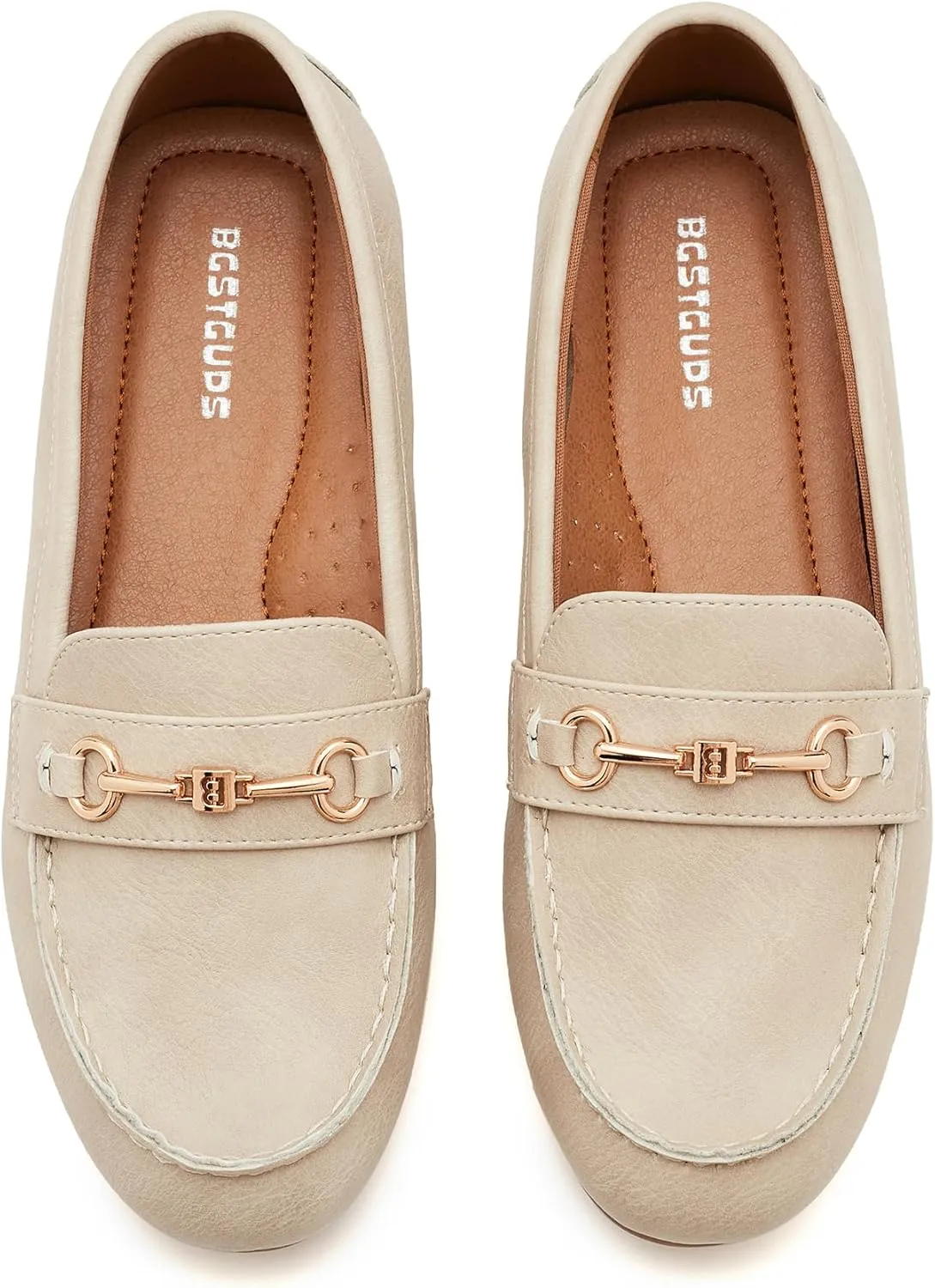 BGSTGUDS Women's Wide Loafers Shoes Cute Dressy Shoes Ladies Comfort Slip Ons Work Shoes