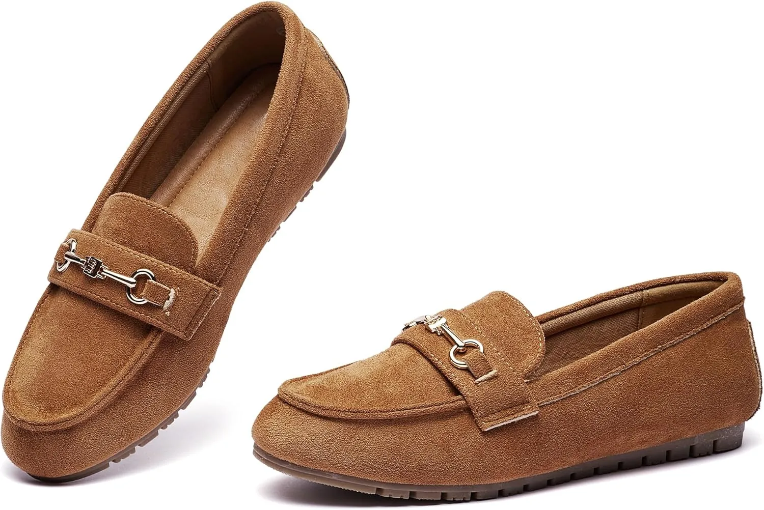 BGSTGUDS Women's Wide Loafers Shoes Cute Dressy Shoes Ladies Comfort Slip Ons Work Shoes