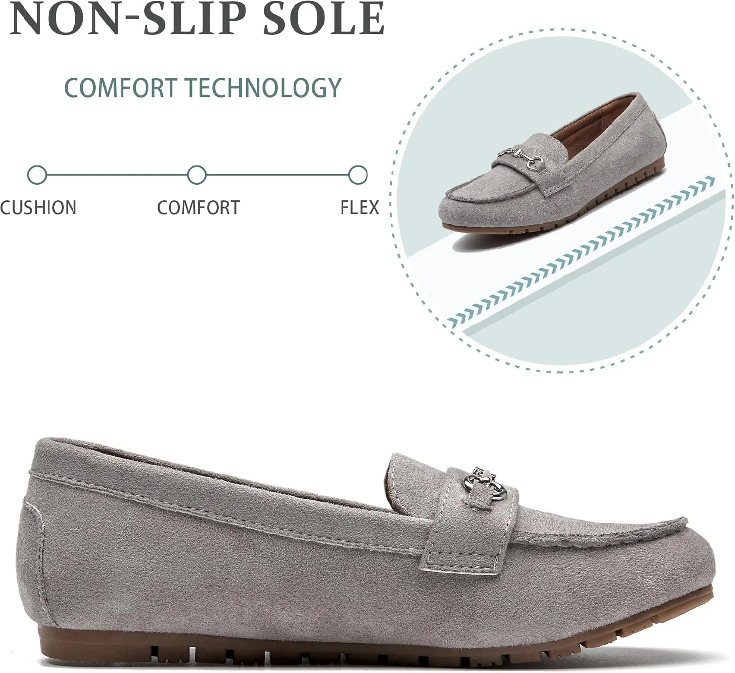 BGSTGUDS Women's Wide Loafers Shoes Cute Dressy Shoes Ladies Comfort Slip Ons Work Shoes