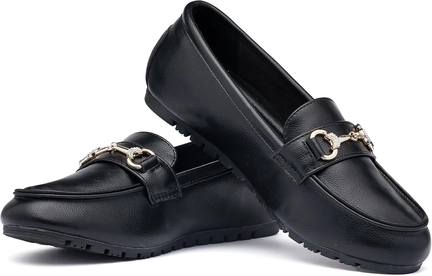 BGSTGUDS Women's Wide Loafers Shoes Cute Dressy Shoes Ladies Comfort Slip Ons Work Shoes