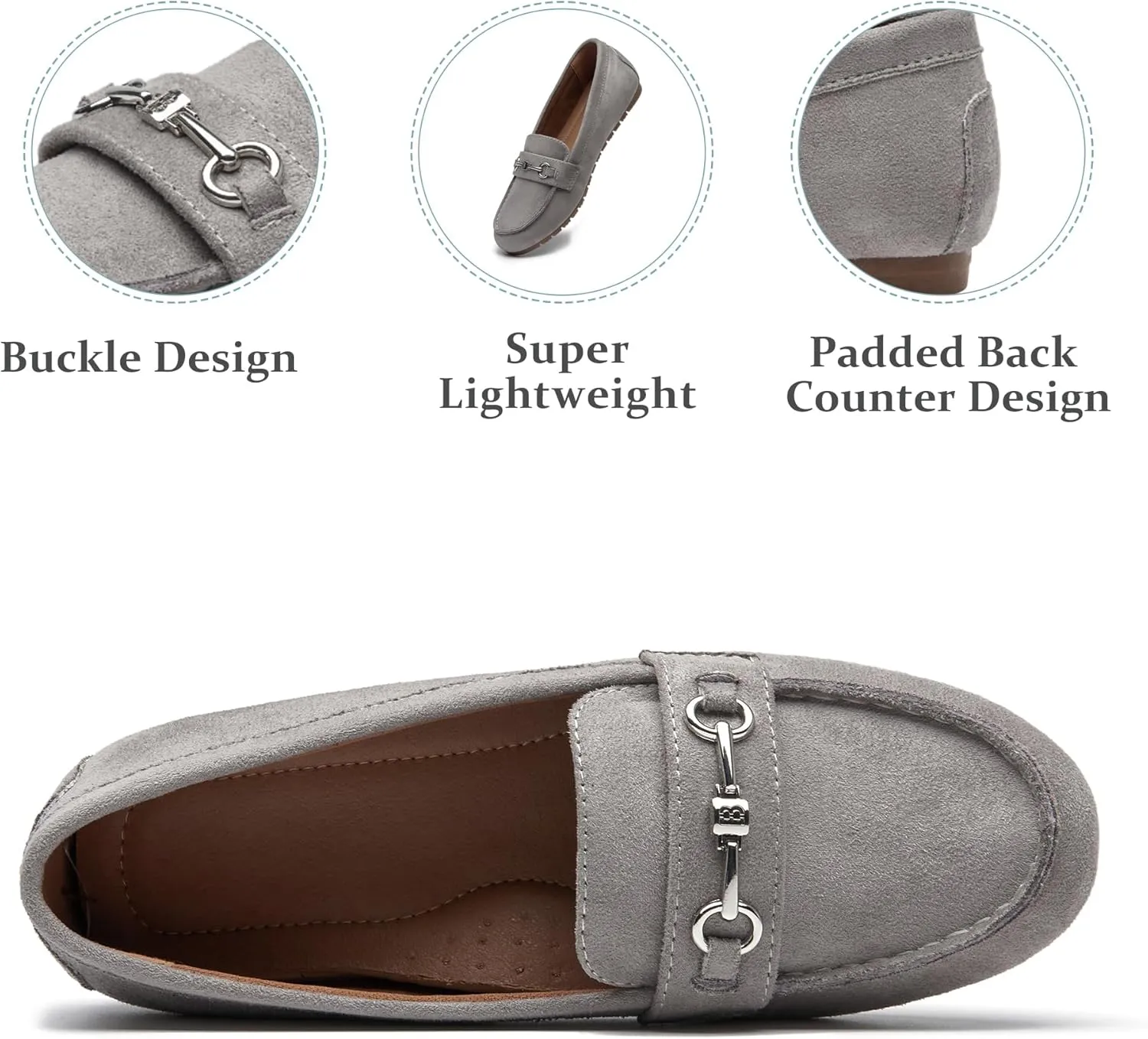 BGSTGUDS Women's Wide Loafers Shoes Cute Dressy Shoes Ladies Comfort Slip Ons Work Shoes