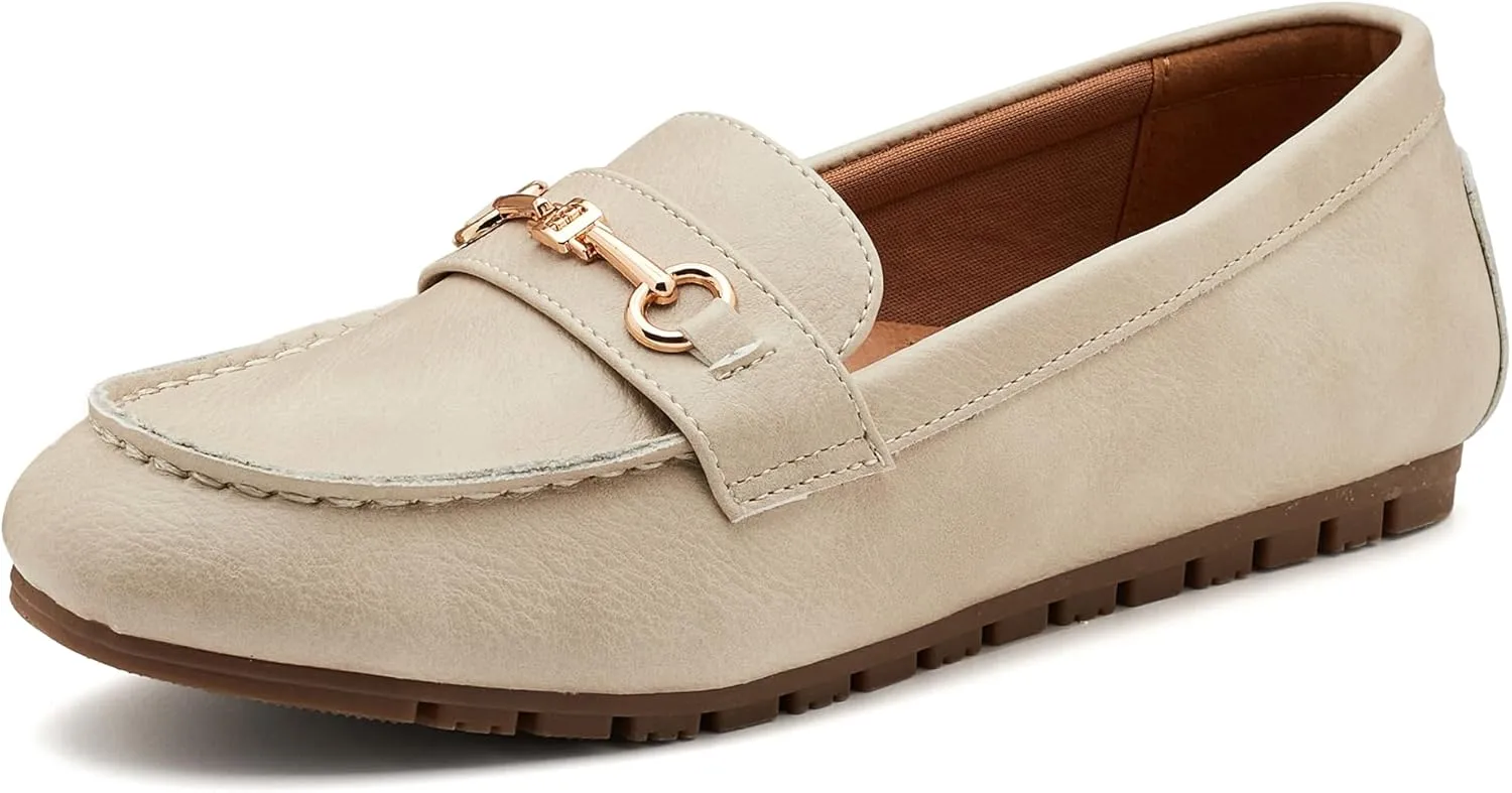 BGSTGUDS Women's Wide Loafers Shoes Cute Dressy Shoes Ladies Comfort Slip Ons Work Shoes