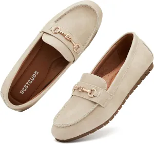 BGSTGUDS Women's Wide Loafers Shoes Cute Dressy Shoes Ladies Comfort Slip Ons Work Shoes