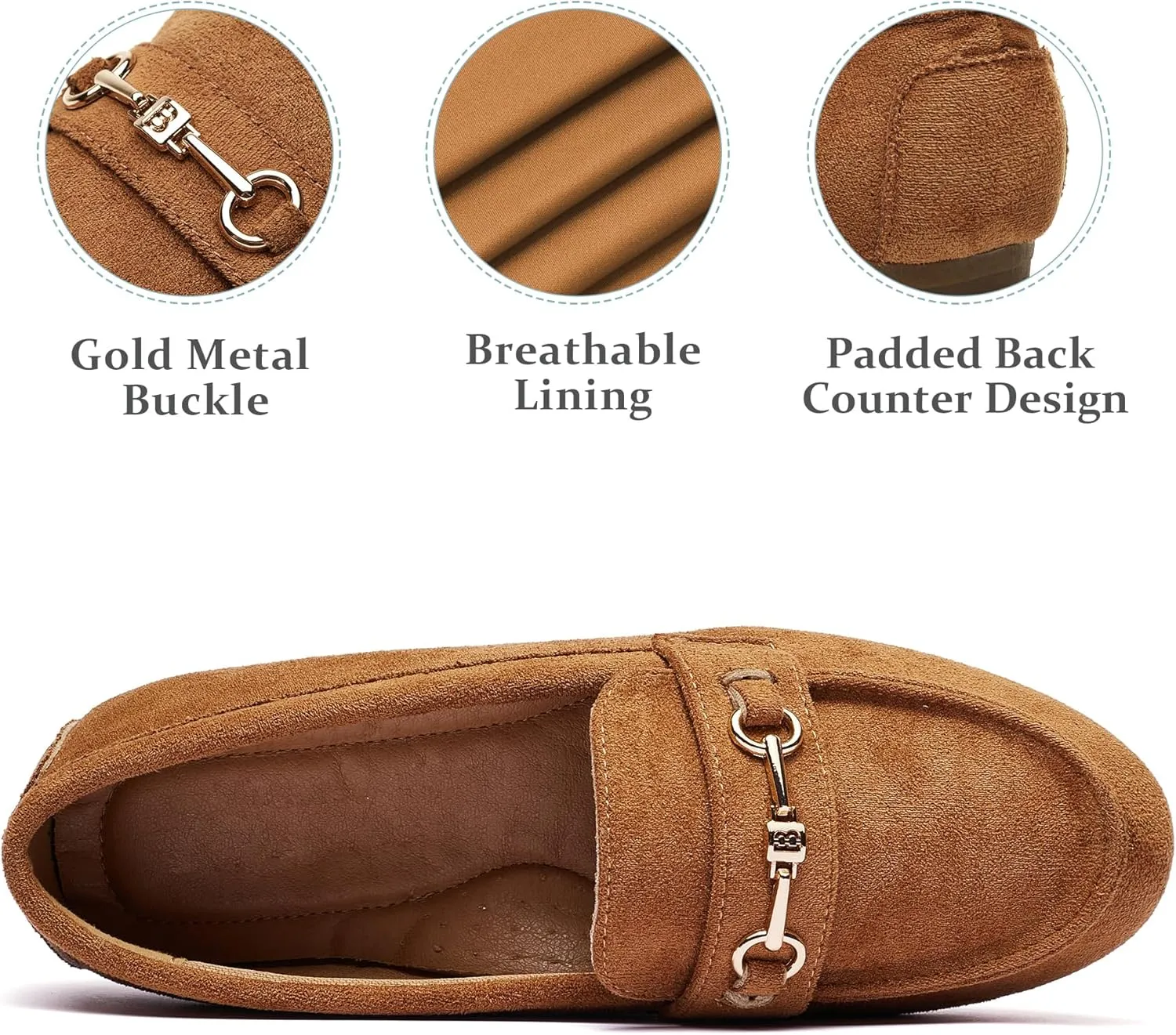 BGSTGUDS Women's Wide Loafers Shoes Cute Dressy Shoes Ladies Comfort Slip Ons Work Shoes