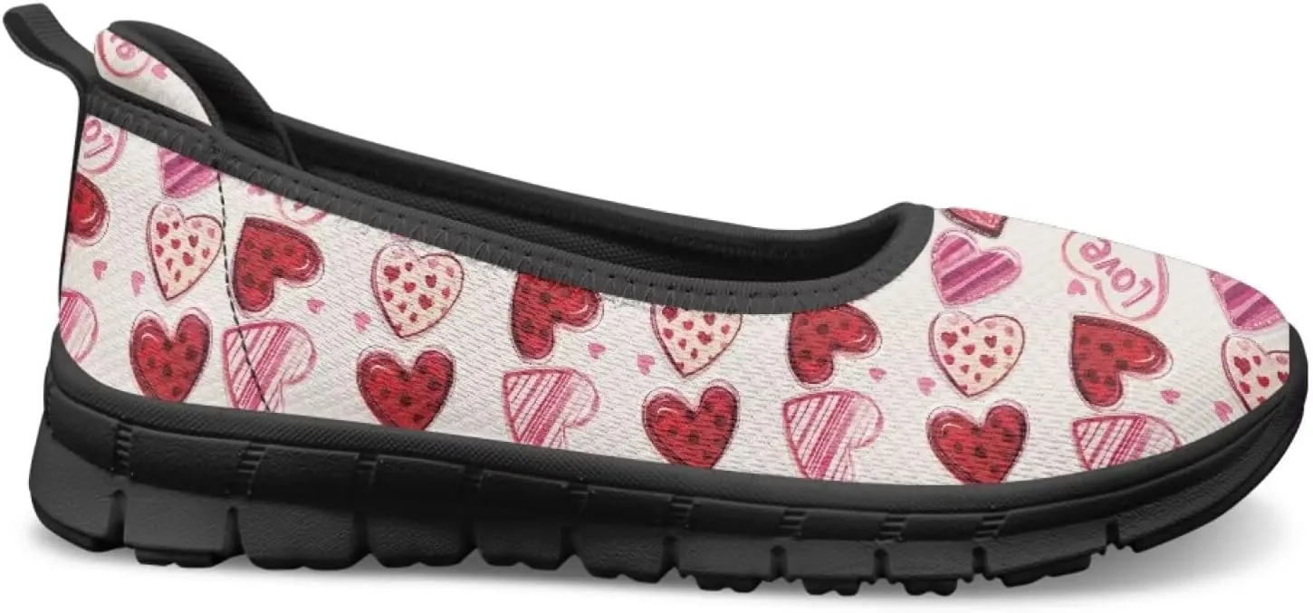 Binienty Casual Shoes for Women Mesh Kint Breathable Loafers Trendy Slip On Walking Sneakers Round Toe Flats for Travel