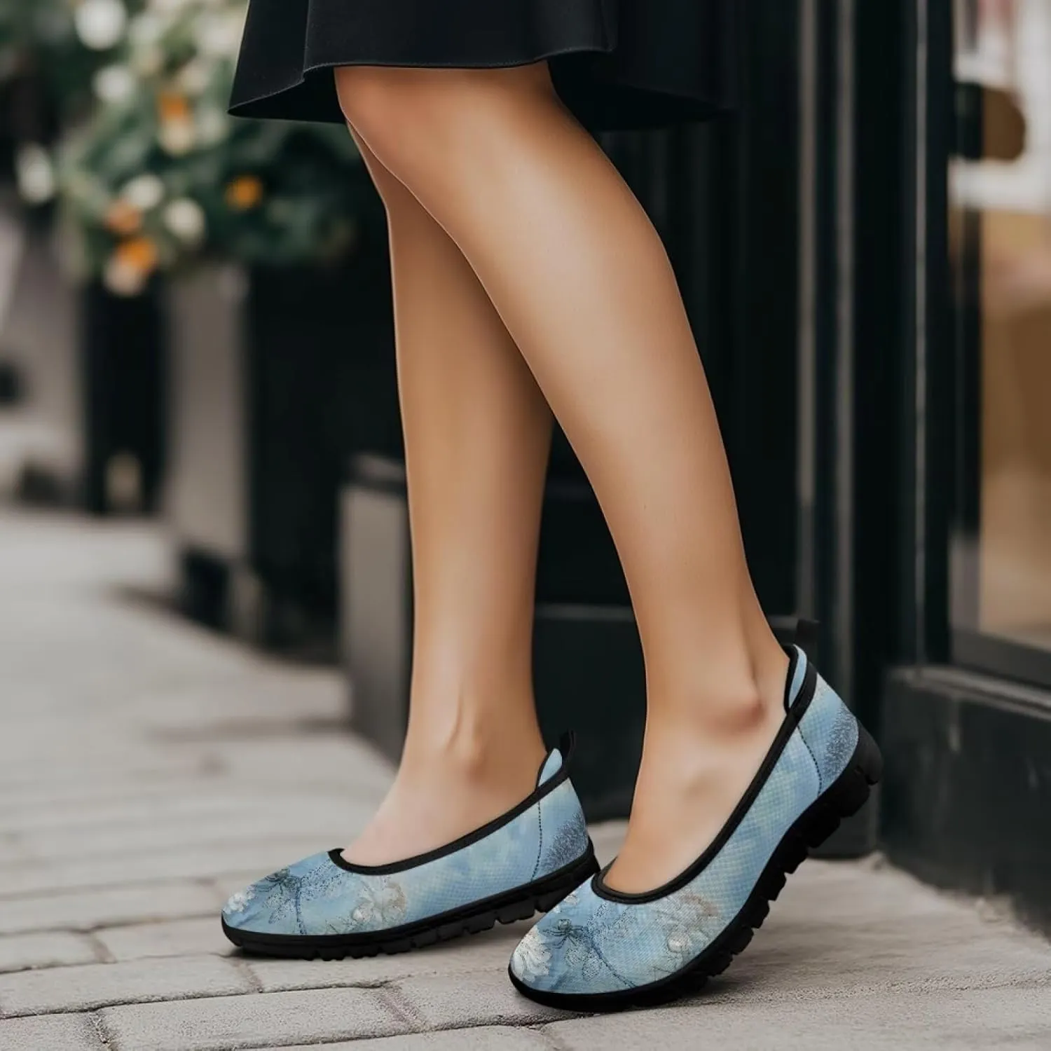 Binienty Ladies Walking Shoes Women Slip On Loafers Casual Nurse Teacher Mom Work Flats Non Slip Memory Foam Sole
