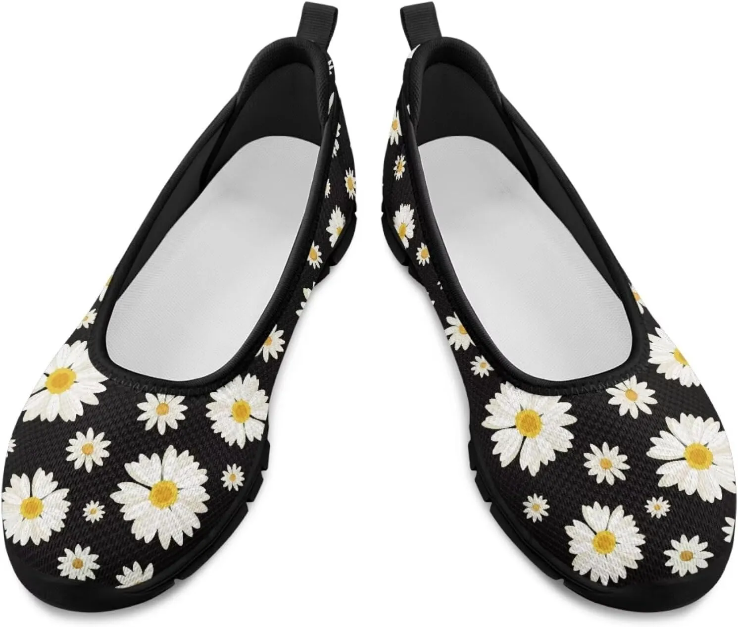 Binienty Women's Flats Fashion Slip on Mesh Walking Shoes Round Toe Box Loafers Female Dressy Work Shoe