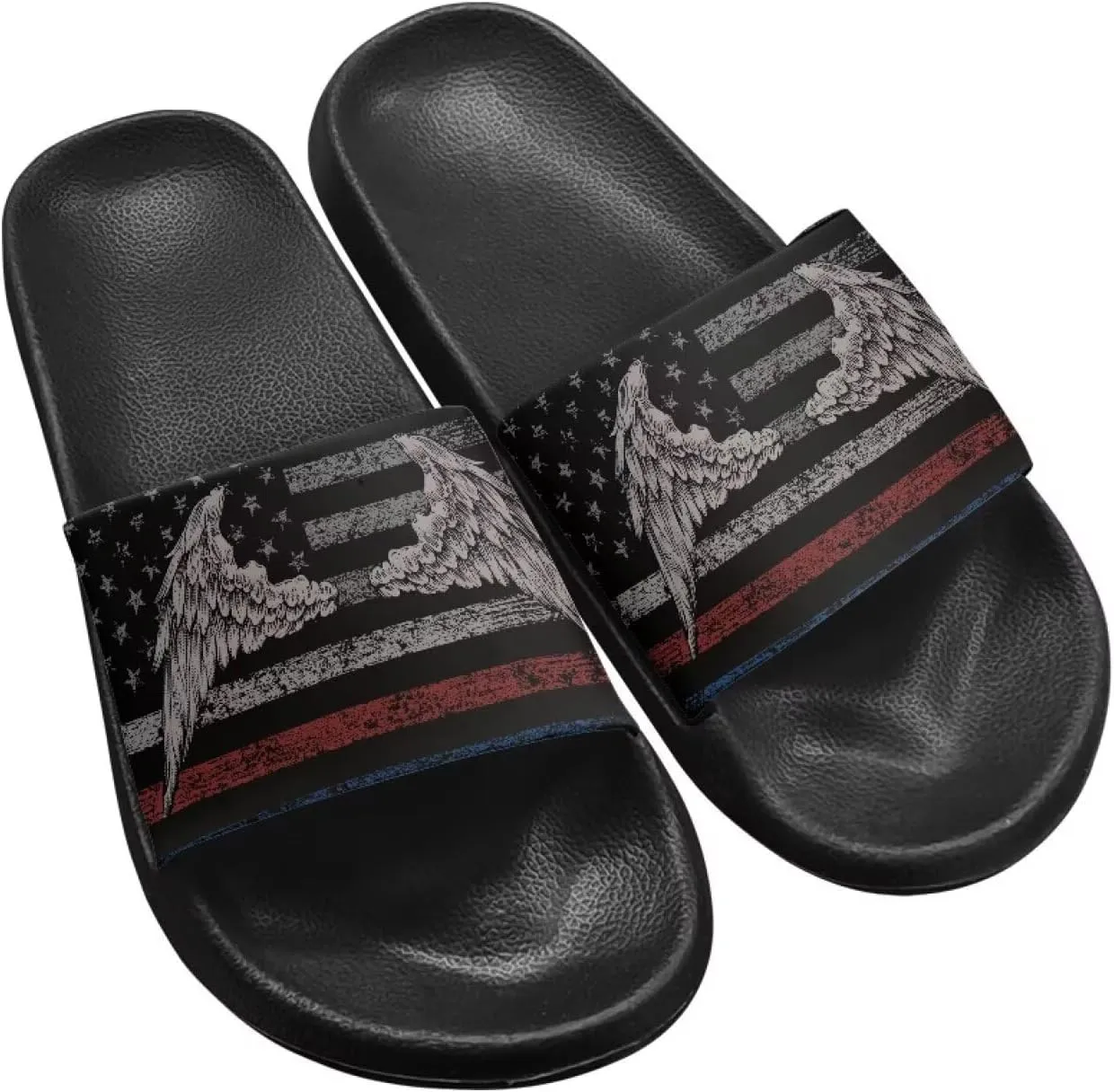Biyejit Slippers for Women Men Open Toe Athletic Sandals Anti-Slip Sole Slide Sandals Flat Shoes for Indoor & Outdoor
