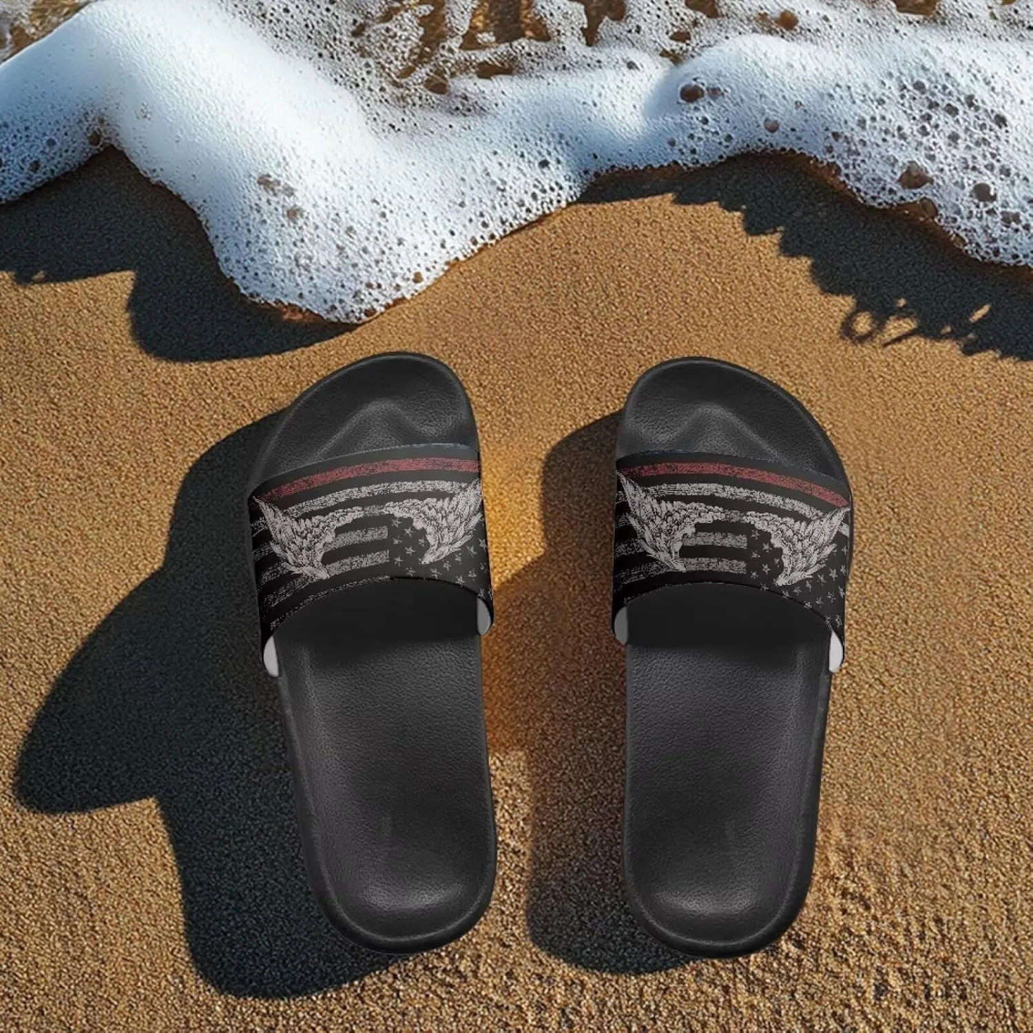 Biyejit Slippers for Women Men Open Toe Athletic Sandals Anti-Slip Sole Slide Sandals Flat Shoes for Indoor & Outdoor