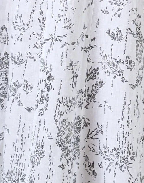 Black and White Printed Linen Dress